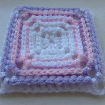 Crochet Granny Square Back Post Double Crochet Afghan Block Motif LD-0104