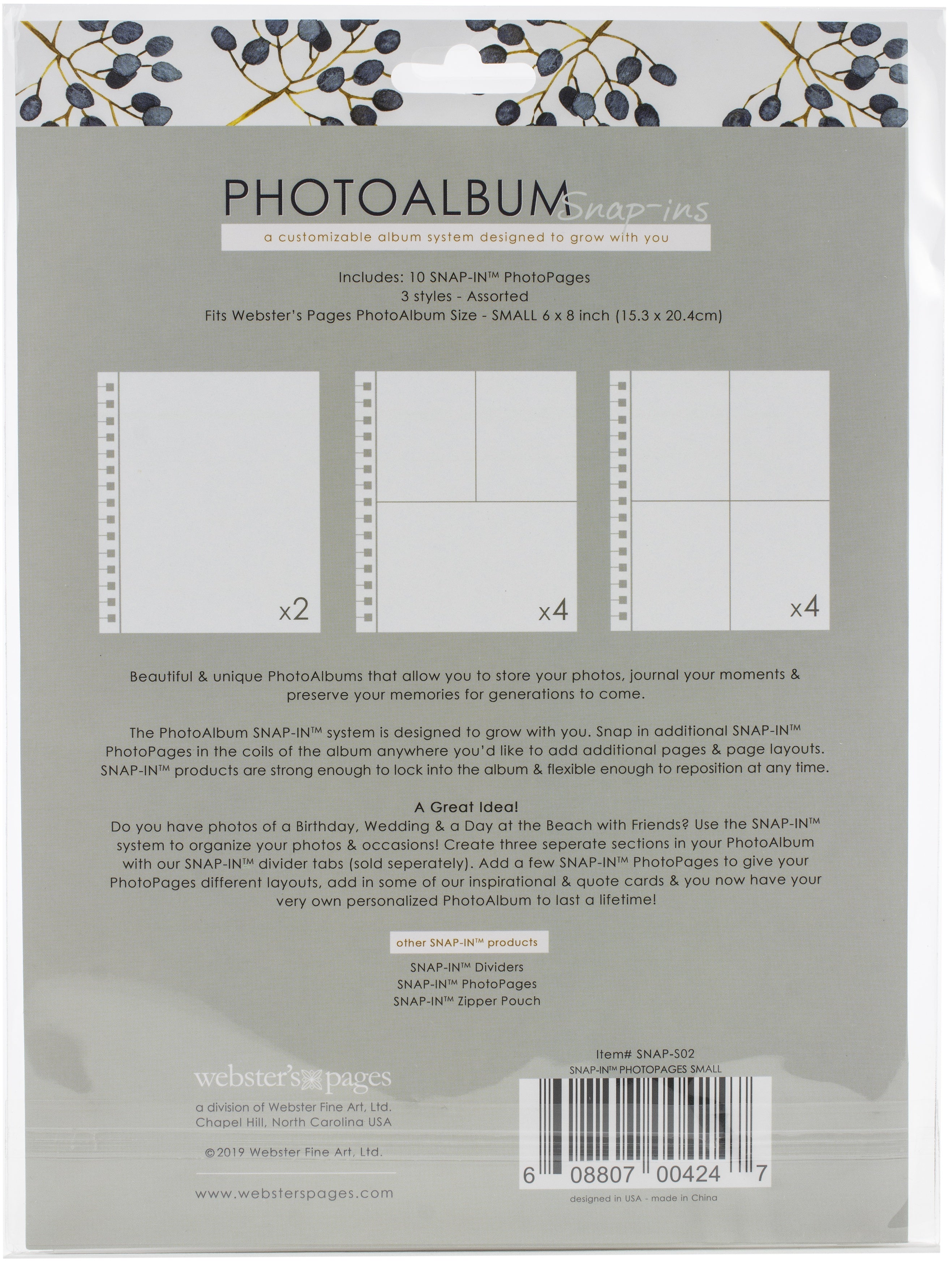 Webster's Pages Snap-In Assorted Photo Pages Small - 616315
