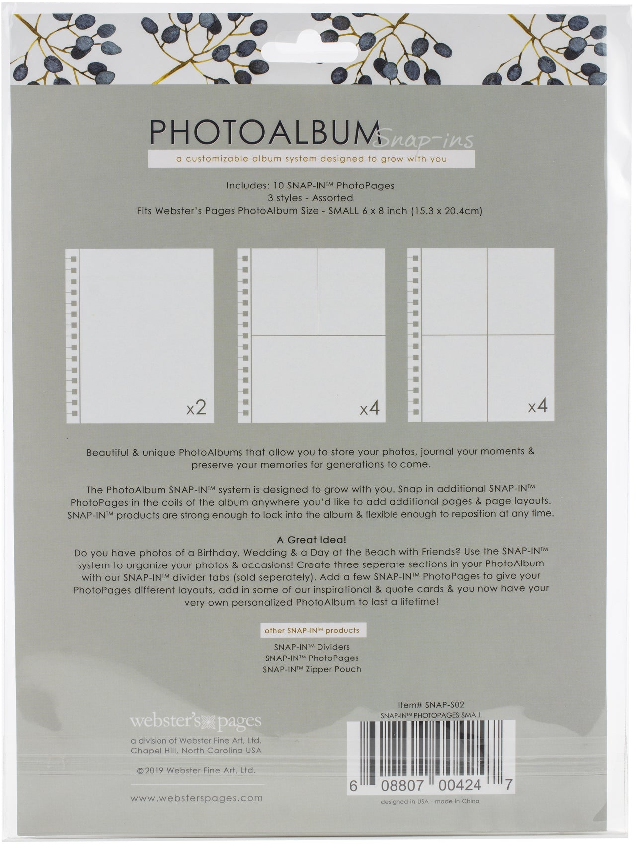 Webster's Pages Snap-In Assorted Photo Pages Small - 616315