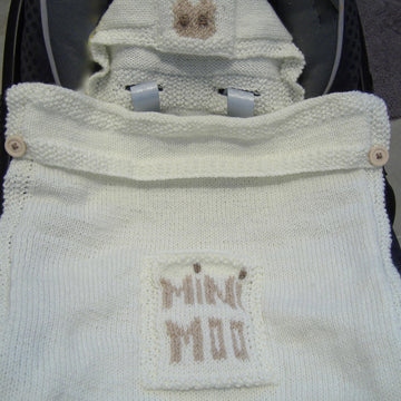 Mini Moo Hooded Baby Car Seat Blanket