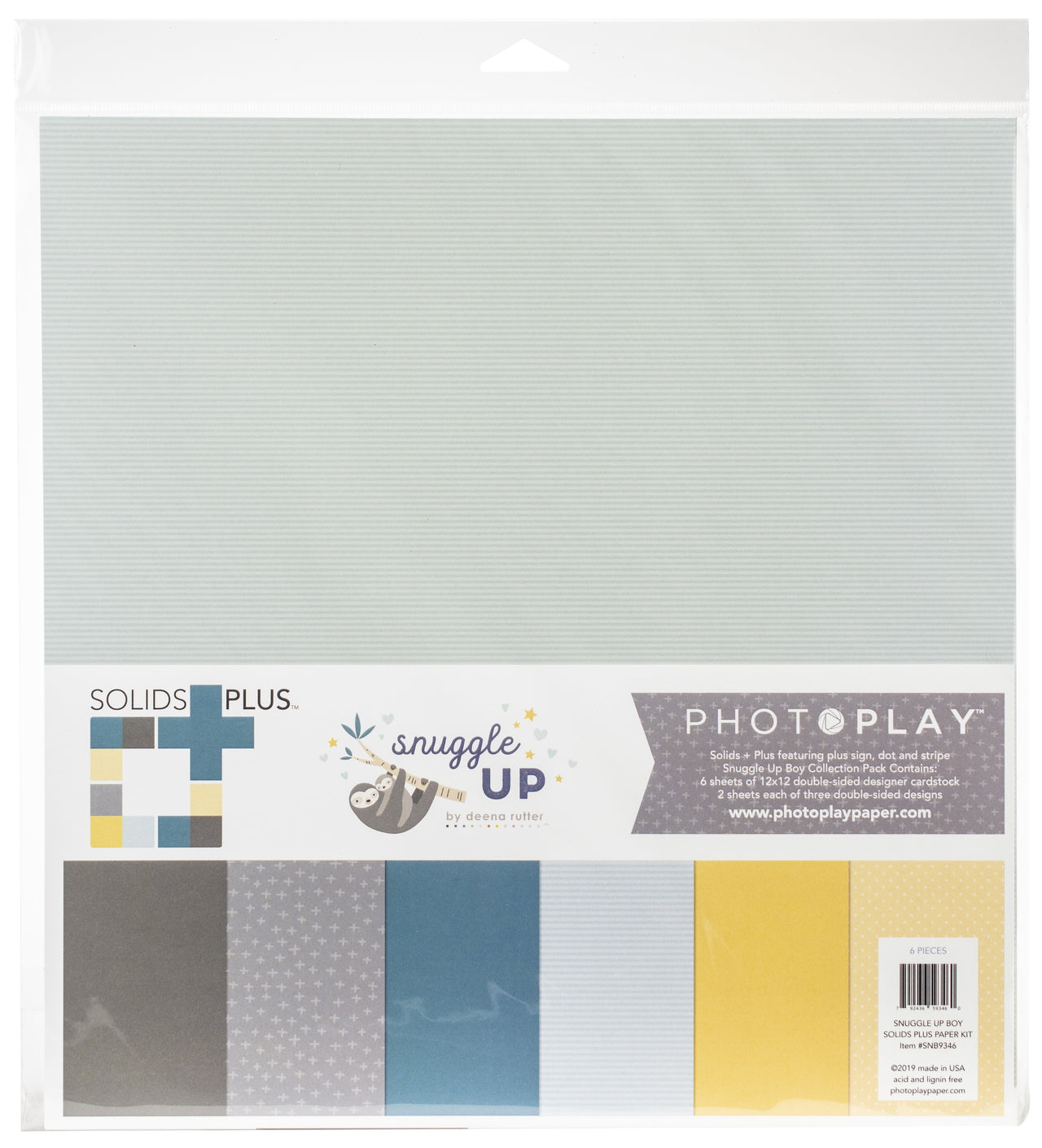Photoplay Paper PhotoPlay Collection Pack 12"X12" - Snuggle Up Boy, 3 Designs/2 Each