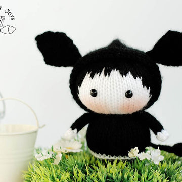 Black Angus Cow Doll named Lexi. Toy from the Tanoshi series.