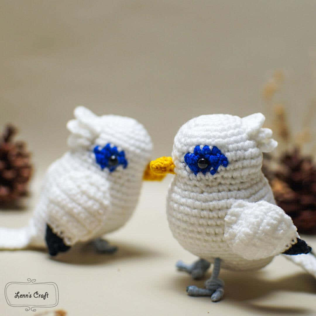 Bali Myna Bird Crochet Pattern | Bali Starling Amigurumi Crochet Bird Pattern