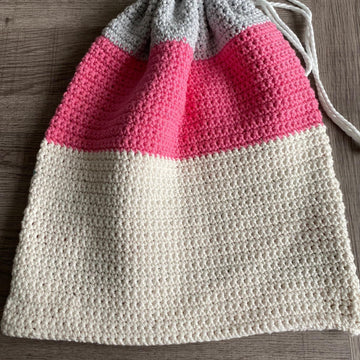 Child's Crochet Drawstring Bag