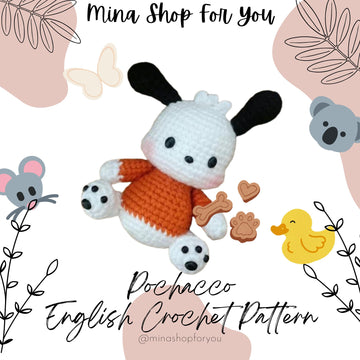 Pochacco Dog  Amigurumi Crochet Pattern: 6 inches Doll (English PDF)