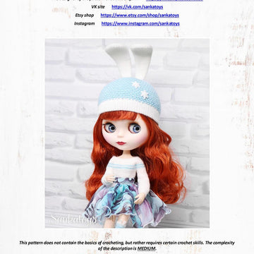 Sweater & hat bunny for Blythe