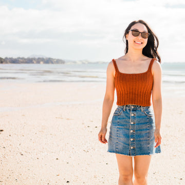 Terracotta Ribbed Crop Top