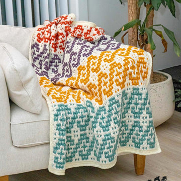 Waves Mosaic Crochet Blanket