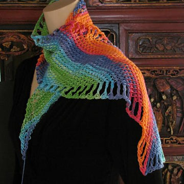 Four Peaks Scarf: Tunisian on the Bias