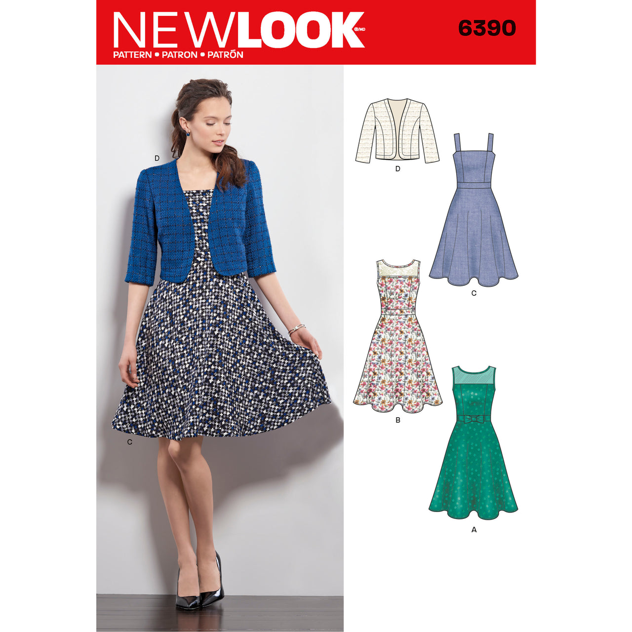 New Look Misses' Dresses with Full Skirt and Bolero 6390 - Paper Pattern, Size A (8-10-12-14-16-18)
