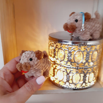Crochet Pattern Mini Dog Plushie, Car Decor, Keychain pattern