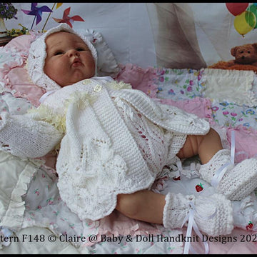 Lacy Leafy Lace Jacket & Pants for 16-22 inch doll (preemie-3m+ baby)