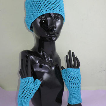Easy Lace Fingerless Gloves and Headband Set