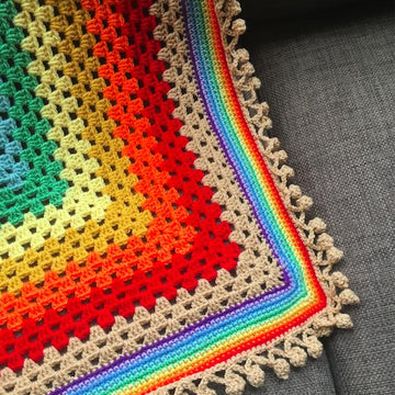 Over The Rainbow Granny Square Blanket