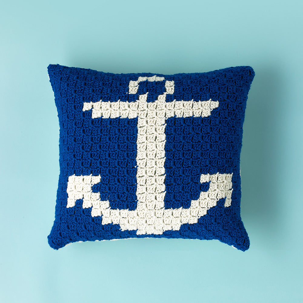 Coastline Cushion - Free Crochet Pattern for Home in Paintbox Yarns Wool Mix Aran
