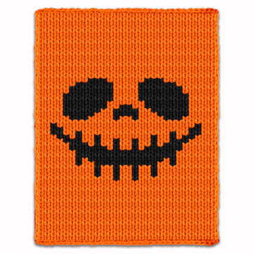 Halloween Jack Skellington - Chunky Blanket, Hand Finger Knitting Pattern