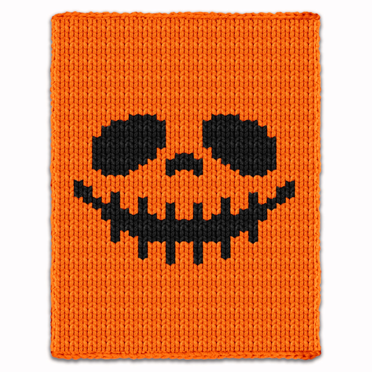 Halloween Jack Skellington - Chunky Blanket, Hand Finger Knitting Pattern