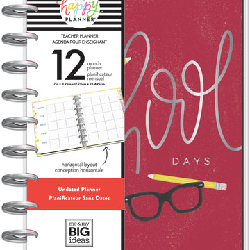 The Happy Planner 12-Month Undated Classic Planner 9.25"X7" - School Days Teacher