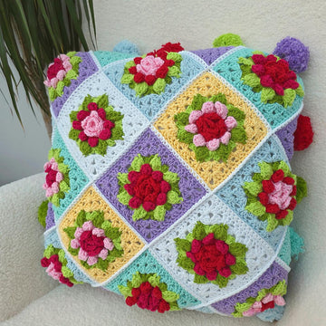 Blush Blossom Pom-Pom Pillow