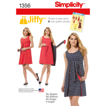 Simplicity Women's Jiffy® Reversible Wrap Dress 1356 - Sewing Pattern