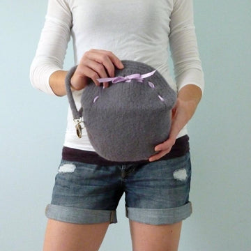 Cream puff felted clutch