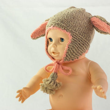 Floppy Ear Bunny Hat With Earflaps And Tassels