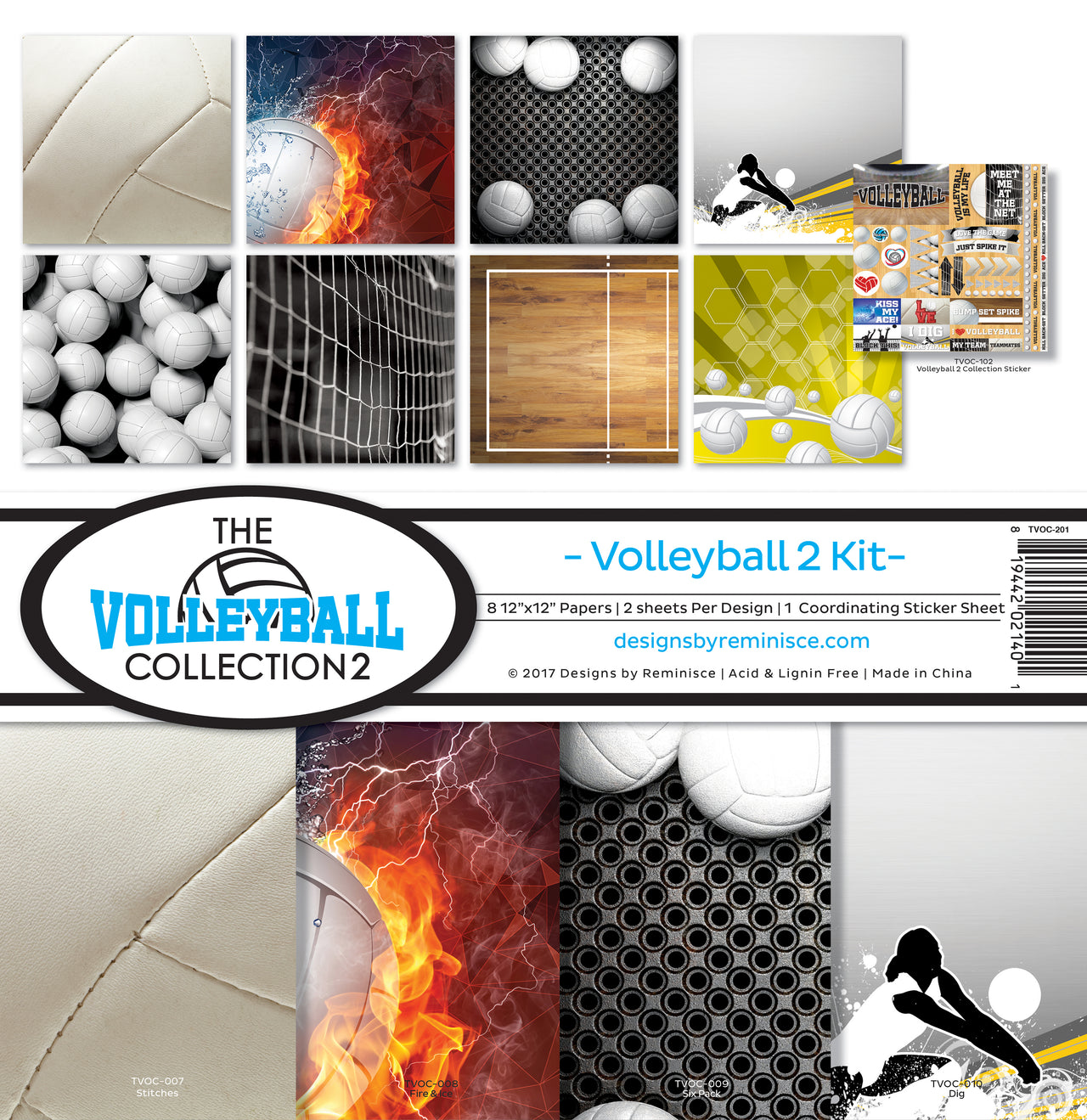 Reminisce Collection Kit 12"X12" - Volleyball 2