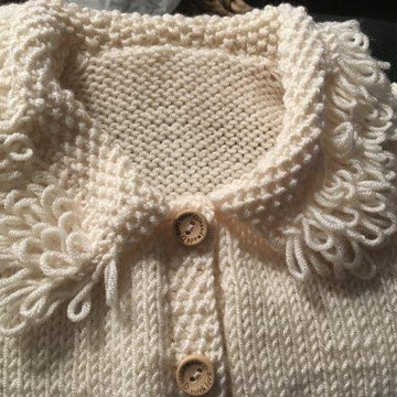Baby Cardigan with loopy trim