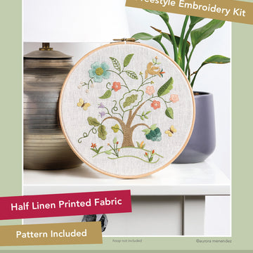 Anchor Aurora - Tree Hoop Printed Embroidery Kit - 22 cm