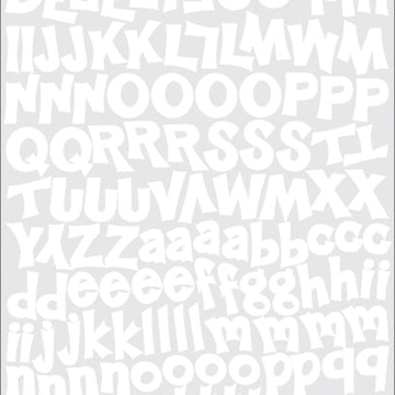 Karen Foster Alphabet Cardstock Stickers - Funky - White