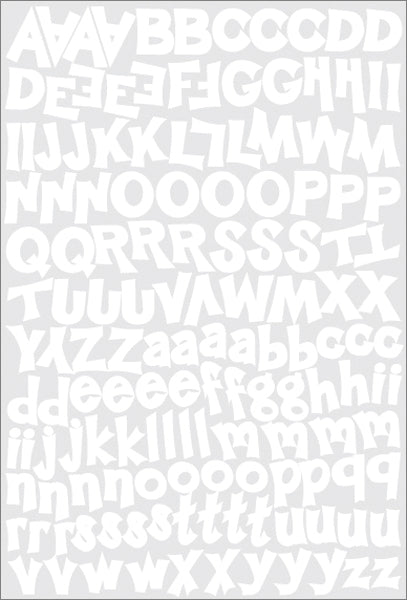 Karen Foster Alphabet Cardstock Stickers - Funky - White