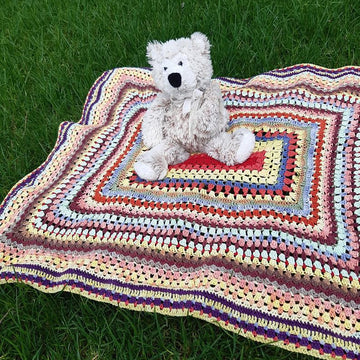 Quick Work  Scrap Yarn Crochet Baby Blanket