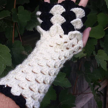 Long Crocodile Stitch Fingerless Gloves