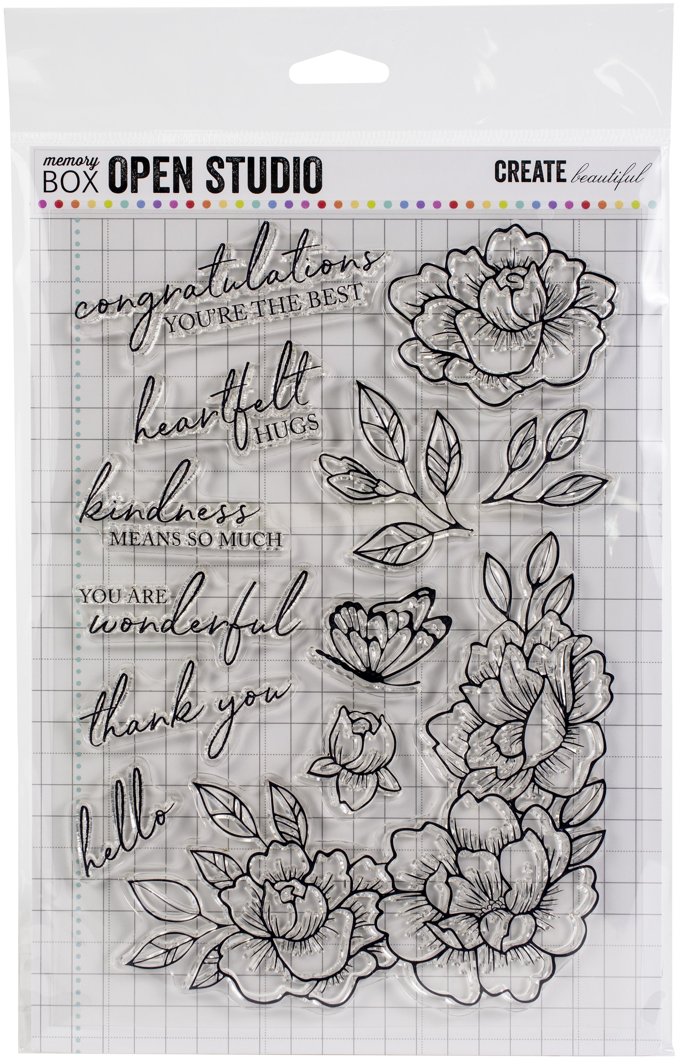 Memory Box Stamp & Die Set - Peony Garden Corner