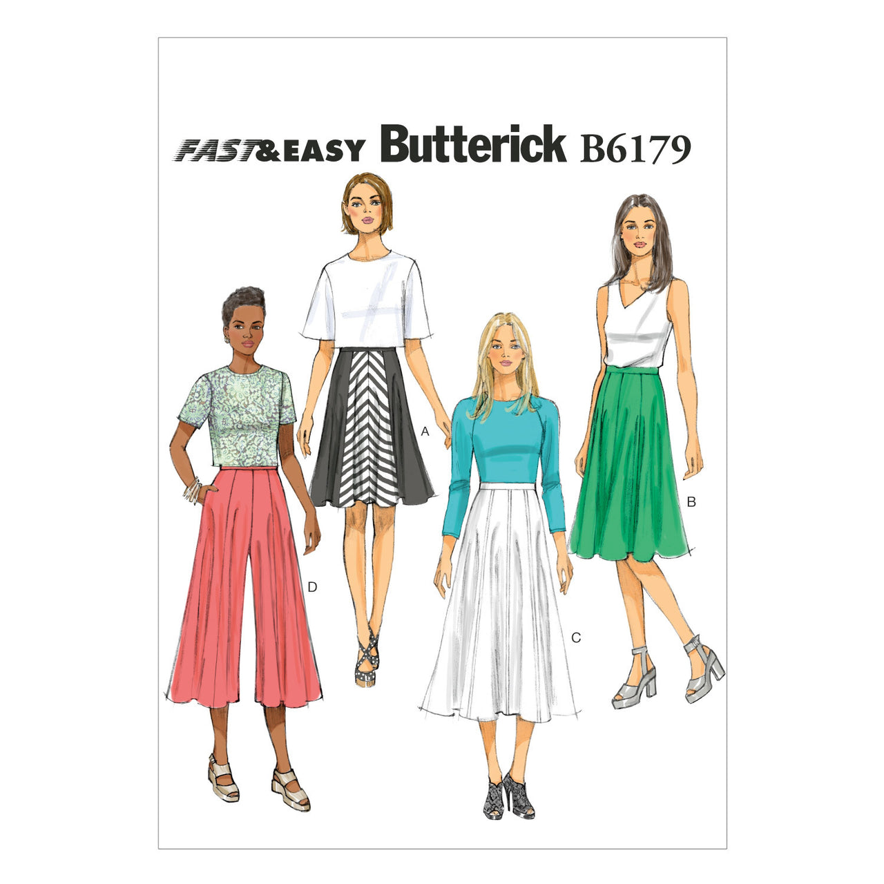 Butterick Misses' Skirt and Culottes B6179 - Sewing Pattern