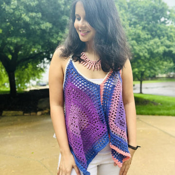 Square Charm Crochet Tank Top