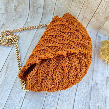 Wavy Ribbed Crochet Circle Bag Pattern