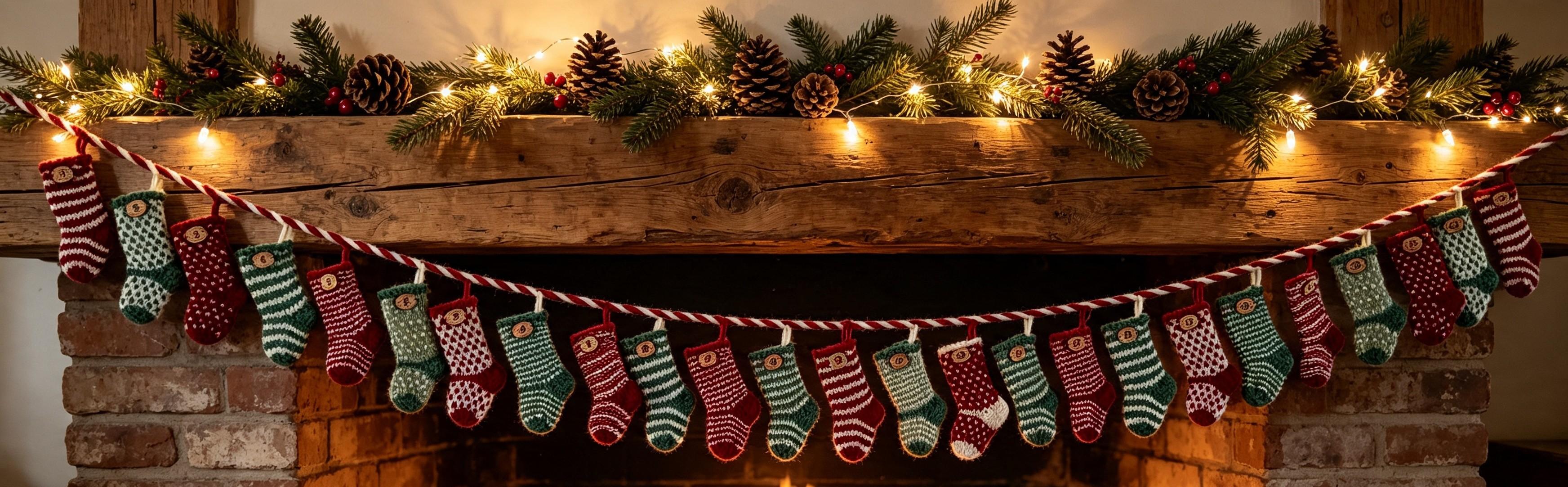 Christmas Stocking Advent Calendar Garland