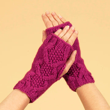 "Snowfall Wristwarmers" - Gloves Knitting Pattern For Women in Paintbox Yarns Simply Aran - Aran-Acc-003