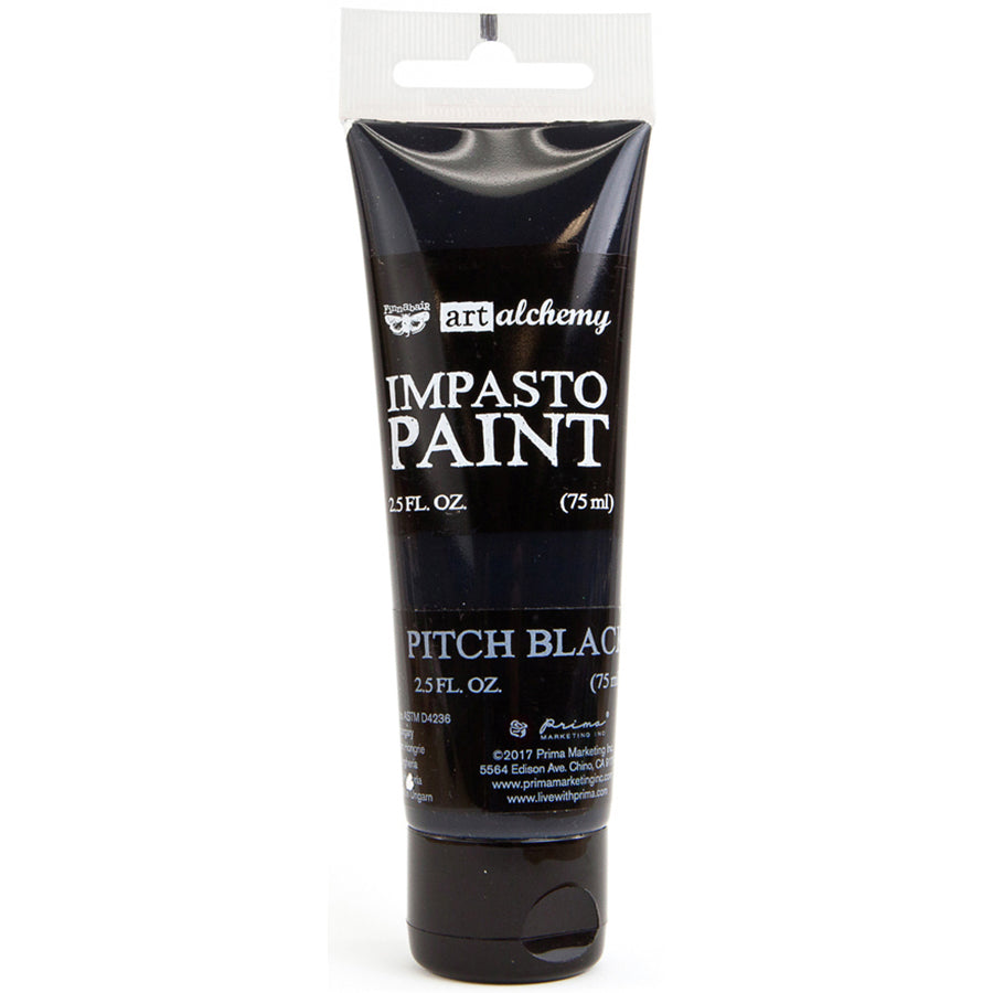 Prima Marketing Finnabair Art Alchemy Impasto Paint 2.5 Fluid Ounces - Pitch Black