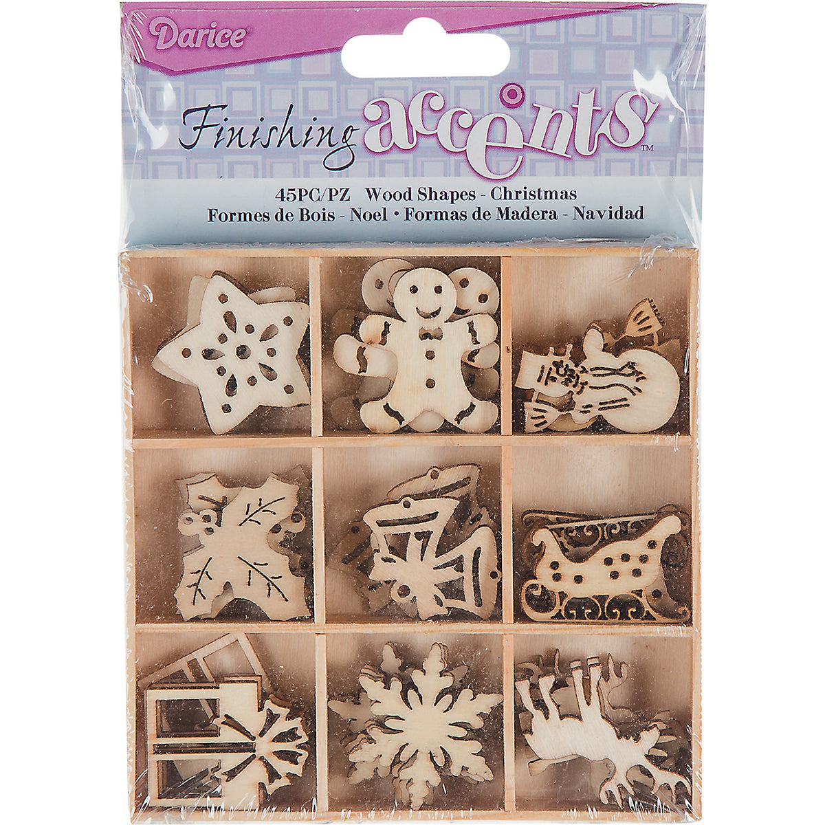 Darice Wooden Shapes 45/Pkg - Christmas