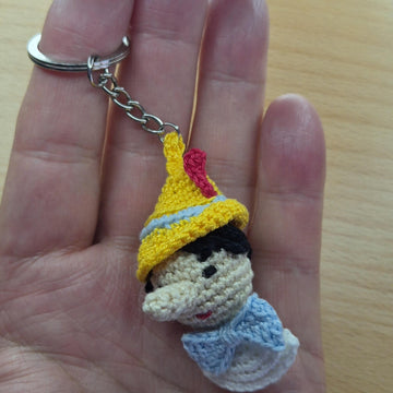 Pinocchio bust keychain
