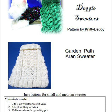 Celtic Doggie Garden Path Aran Sweater