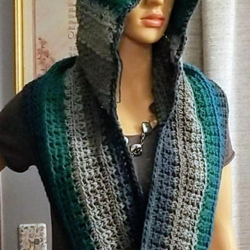 Hooded cowl infinity scarf