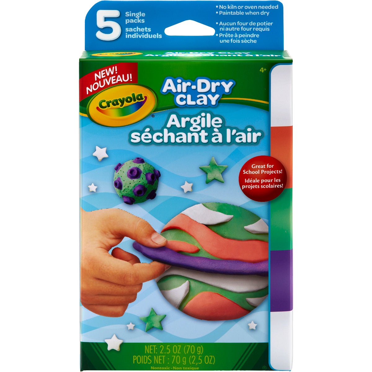 Crayola Air-Dry Clay .5oz 5/Pkg - Brights