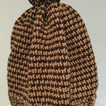 Houndstooth Pom Pom Beanie
