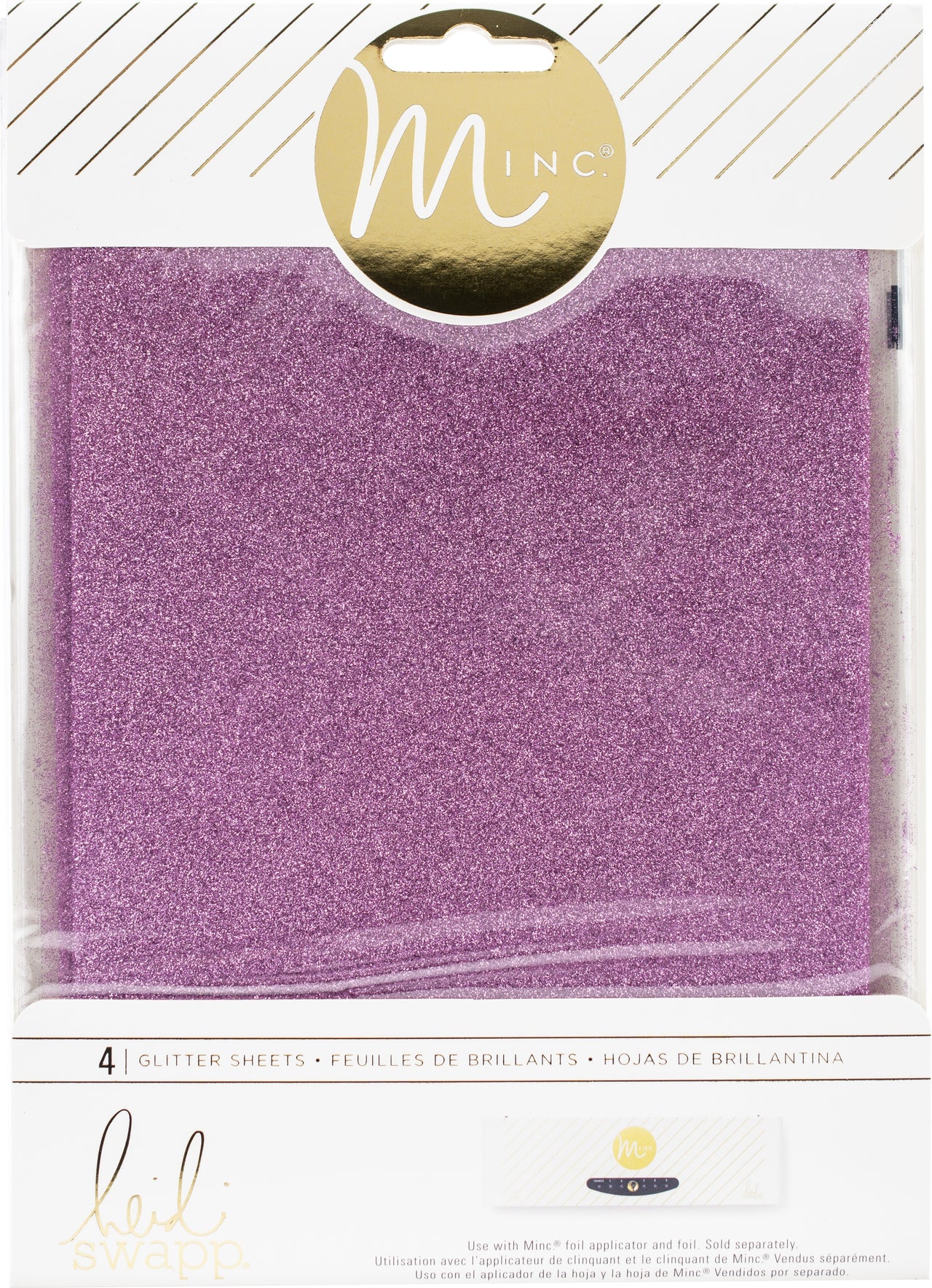 American Crafts Heidi Swapp Minc Glitter Sheets 6"X8" 4/Pkg - Pink