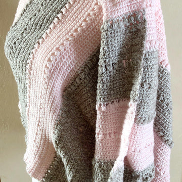 Bubbly Bobbles Crochet Rectangle Shawl Pattern PDF