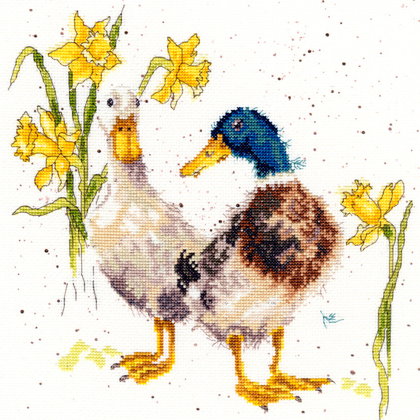 Bothy Threads Ducks and Daffs Cross Stitch Kit - 26cm x 26cm