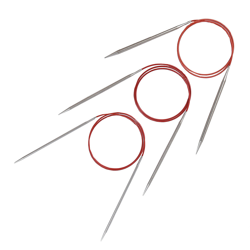 ChiaoGoo Red Lace Stainless Steel Fixed Circular Needles - 32" 80cm (32")